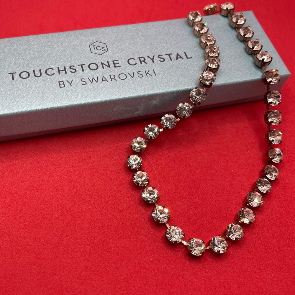 Touchstone Crystal Mini Glitz Necklace, Blush